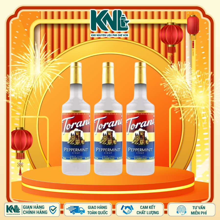 Siro Bạc Hà Trắng TORANI Mojito Mint – Chai 750ml – Hương Vị Bạc Hà Tươi Mát – Chuyên Dùng Pha Chế C