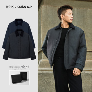   KRIK x QUÂN A.P  Áo Khoác Phao Nhồi Bông Nam KRIK Form Boxy Chất Liệu Polyester Nhẹ Ấm Thiết Kế Thanh Lịch AK5218 