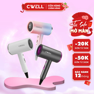  Máy sấy tóc mini CWell 4 mùa nâng cấp 1200W 2 chế độ nóng lạnh ánh sáng xanh C02HD - TẶNG ĐẦU SẤY 