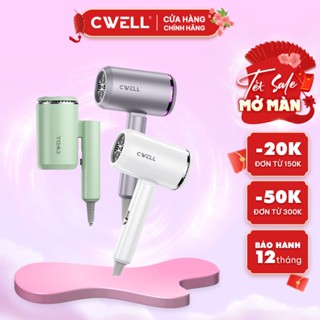  Máy sấy tóc CWell 1800W gập gọn 2 chiều nóng lạnh 3 chế độ nhiệt ánh sáng xanh- BẢN NÂNG CẤP C05HD 