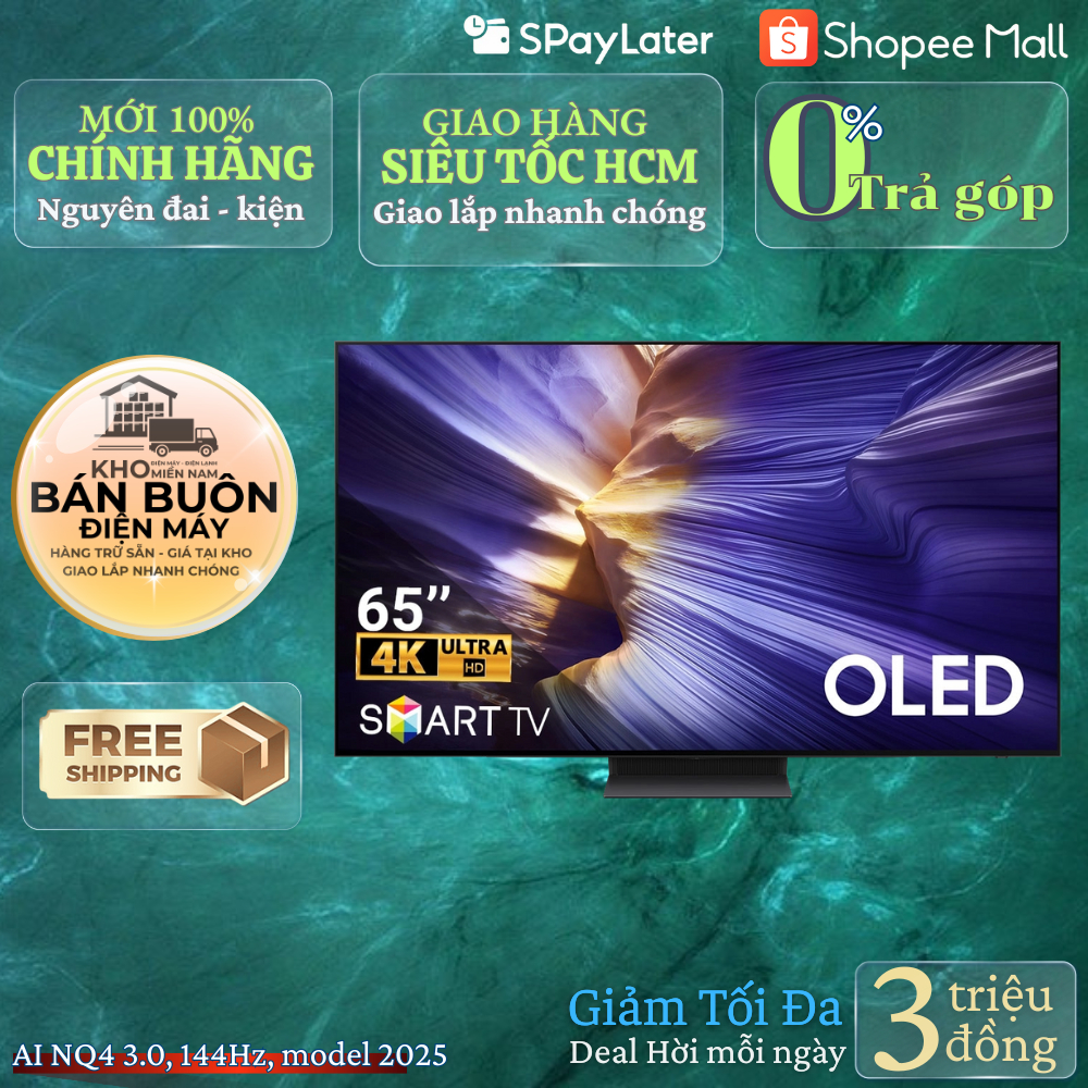 Smart Tivi Samsung OLED 65 inch QA65S90FA 4K QD-OLED, AI Gen3, Dolby Atmos, 2025