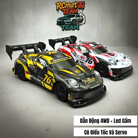 [New 2025] Xe điều khiển RC Mini Có Servo Ford Fiesta Monster 1:24 4WD +30km/h hỗ trợ điều tốc và lá