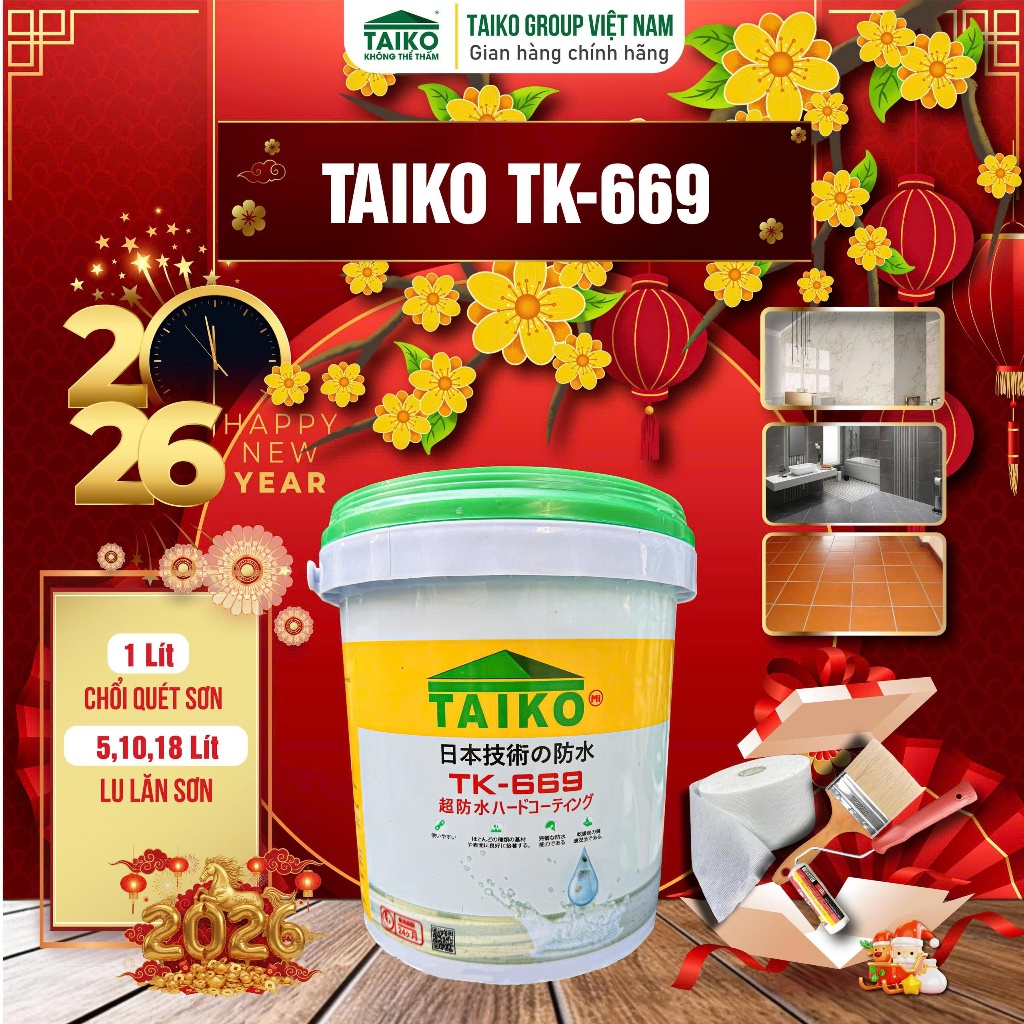 [Sơn Trong Suốt 5 Lít]Chống Thấm Trong Suốt TAIKO TK-669 Xử lý Lộ Thiên Sàn Đã Ốp Lát, Gỗ, Đá, Kim L