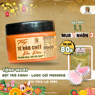  Tẩy Tế Bào Chết Da Đầu thiên nhiên thảo mộc cam Nhà Cô Ba giảm rụng tóc gàu sạch da đầu tóc tơi phồng lâu bết 50G 200G 
