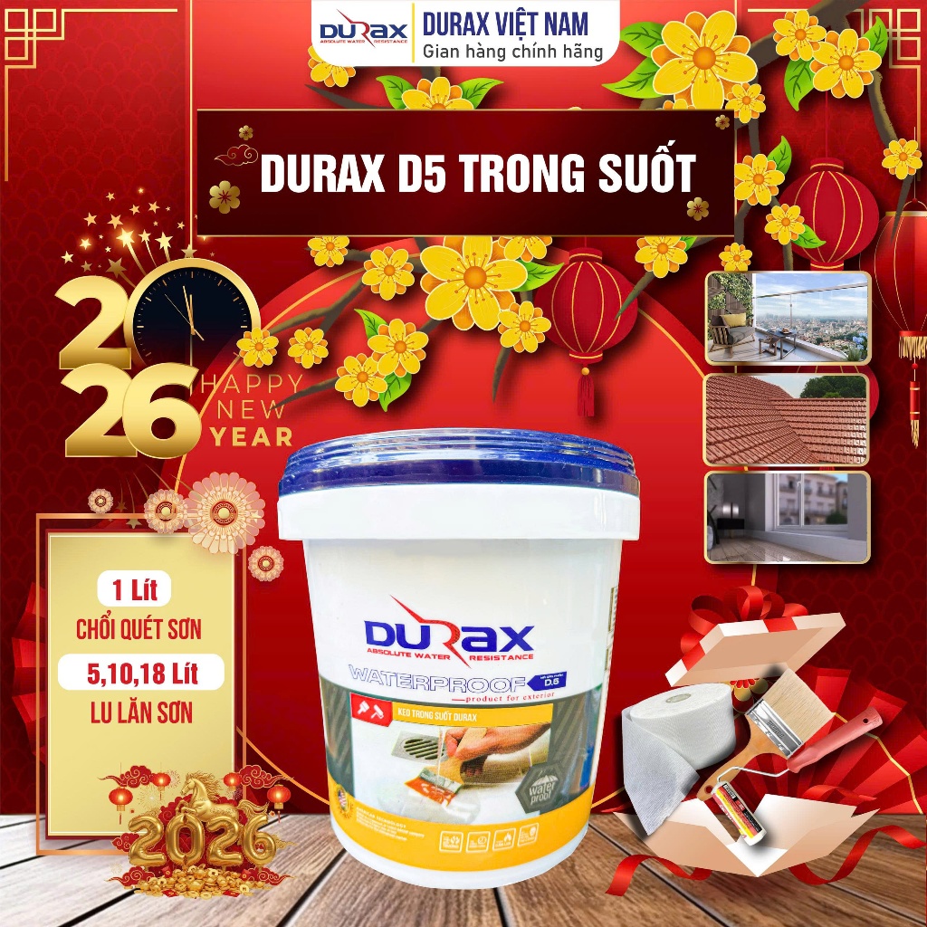 [10 Lít-18 Lít] Keo chống thấm DURA trong suốt - Tường Nhà, Cửa Sổ, Gỗ Công Nghiệp