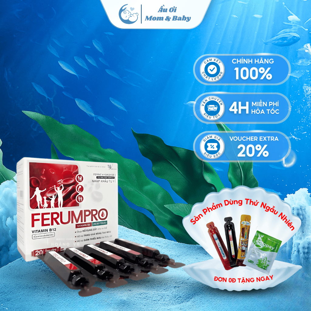 [HÀNG CTY + QUÀ] Siro Sắt Hữu Cơ FERUMPRO Bổ Sung Vitamin B12, B9, Acid Folic Cho Cơ Thể Ferum Pro -