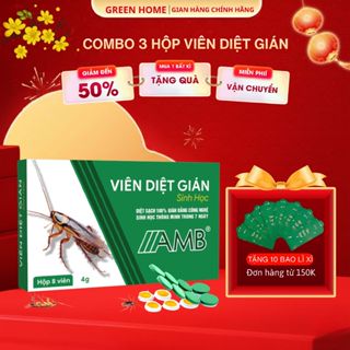  Combo 3 hộp viên diệt gián sinh học AMB Viện Hàn lâm khoa học Việt Nam diệt gián kiến hiệu quả an toàn 