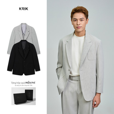 Áo Blazer Nam KRIK Phom Classic Co Giãn Nhẹ Thiết Kế Túi Ốp Năng Động Trẻ Trung BL5523