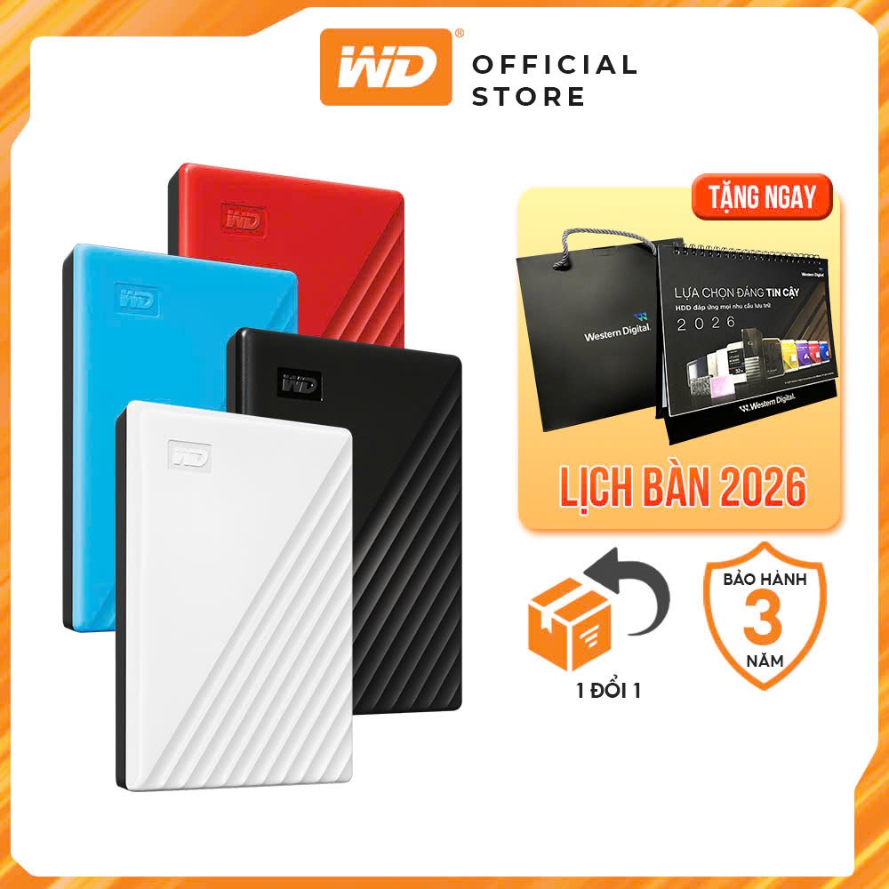 Ổ cứng di động HDD WD My Passport New USB 3.2 Dung Lượng 1TB | 2TB | 4TB | 5TB, Tương thích Windows 