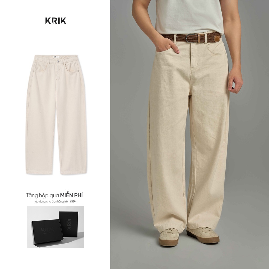 Quần Kaki Nam KRIK Dáng Harem Năng Động Chất Liệu Cotton Thoáng Khí QK6557