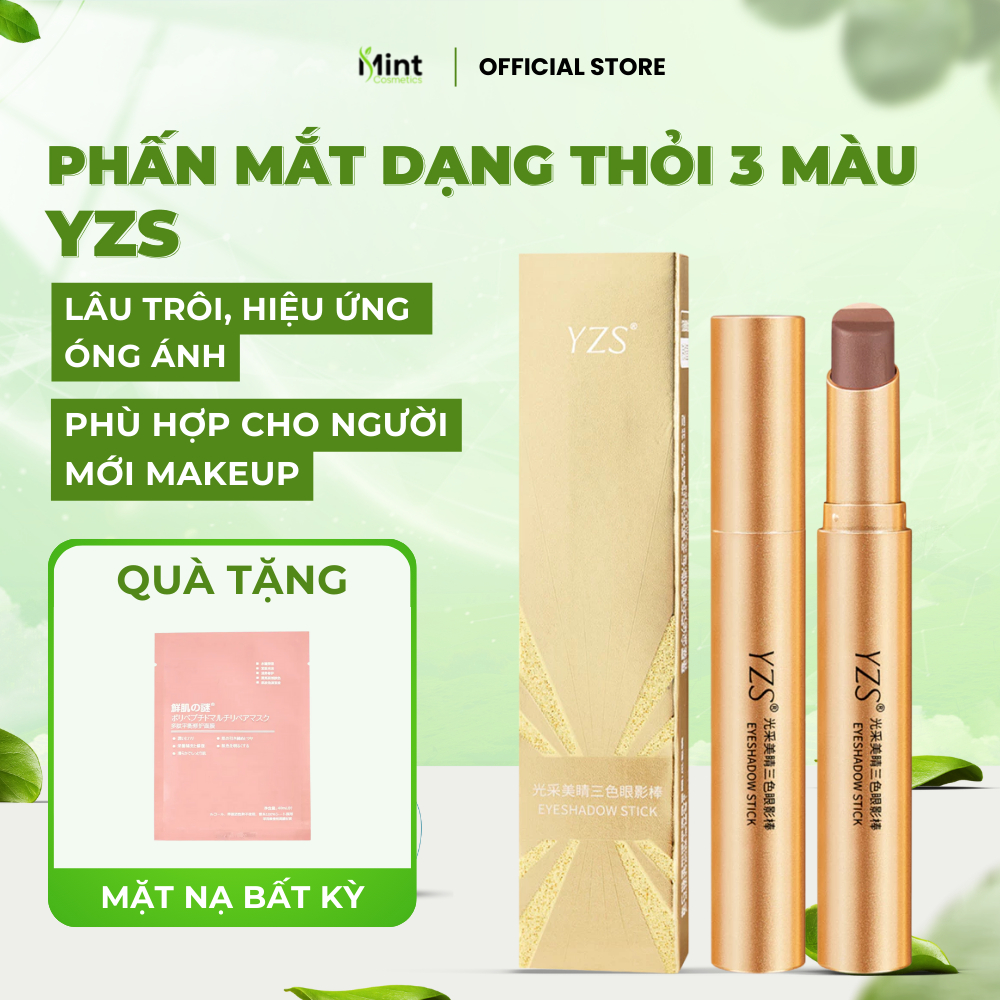 Phấn Mắt 3 Màu YZS - Phấn Mắt YZS Dạng Thỏi Lâu Trôi Không Thấm Nước Pearlescent Matte Ánh Nhũ Lung 