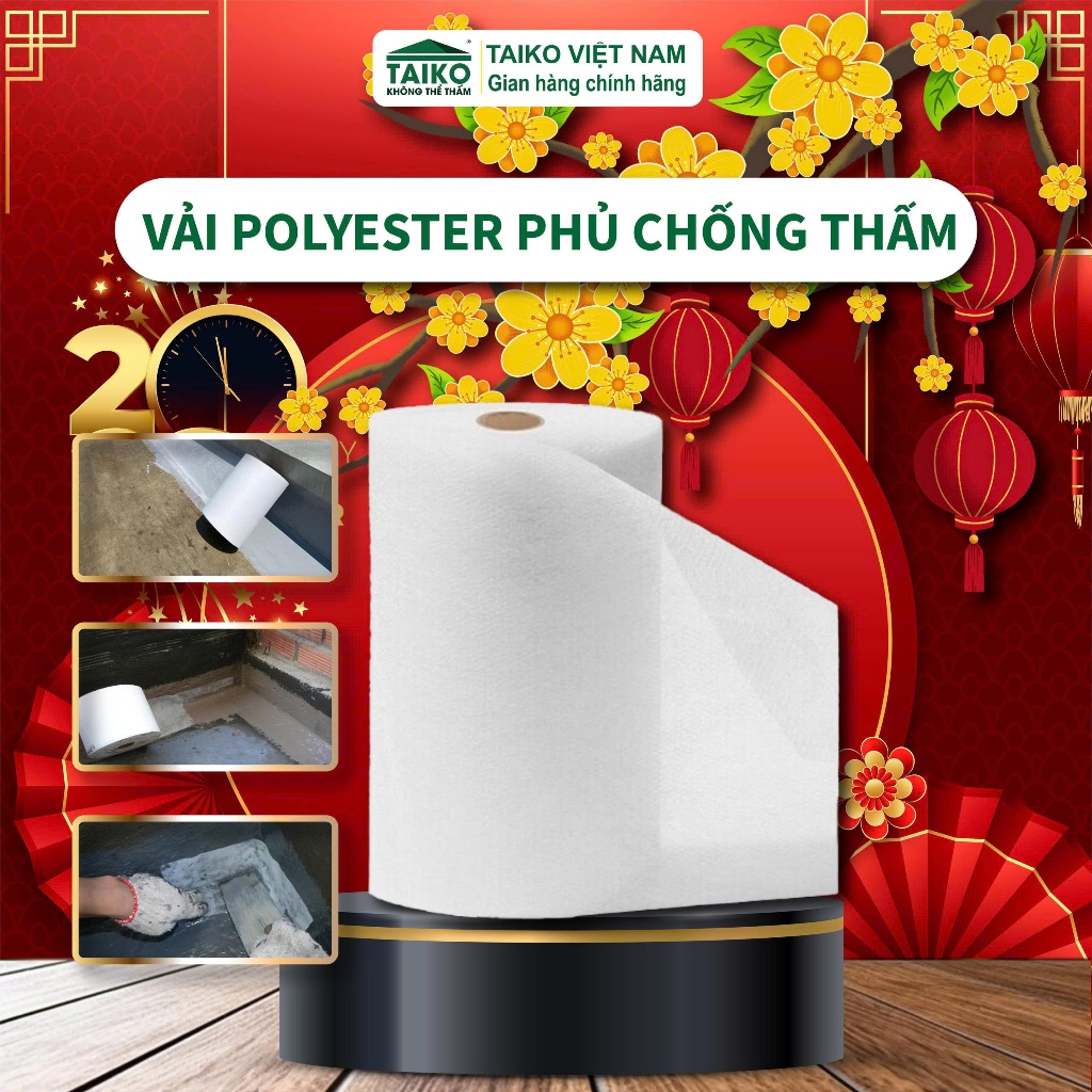 [Khổ 1m] Vải Polyester, PE, PPE TAIKO - Gia Cường Chống Thấm Nước Mái Nhà, Khe Nứt Khổ 1m Đa Năng