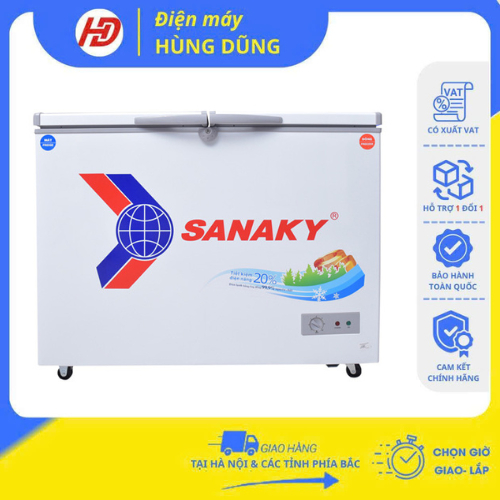 [ SHIP HOẢ TỐC HÀ NỘI ] Tủ đông 2 ngăn 2 cánh mở Sanaky VH 2899W1 (220 lít)- Chính hãng BH-24 tháng