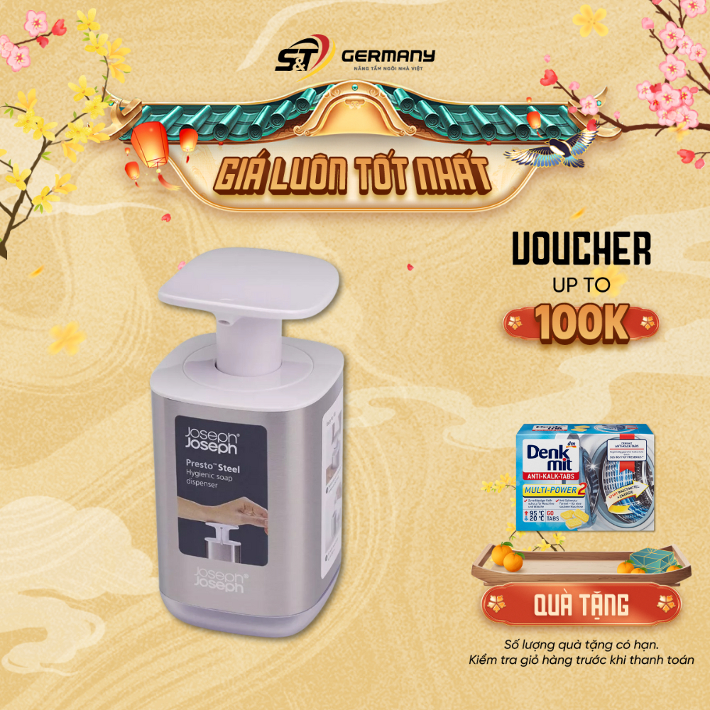 Bình bơm xà phòng Joseph Joseph Presto Steel 70532 nội địa Đức GermanySnT HCM 350047