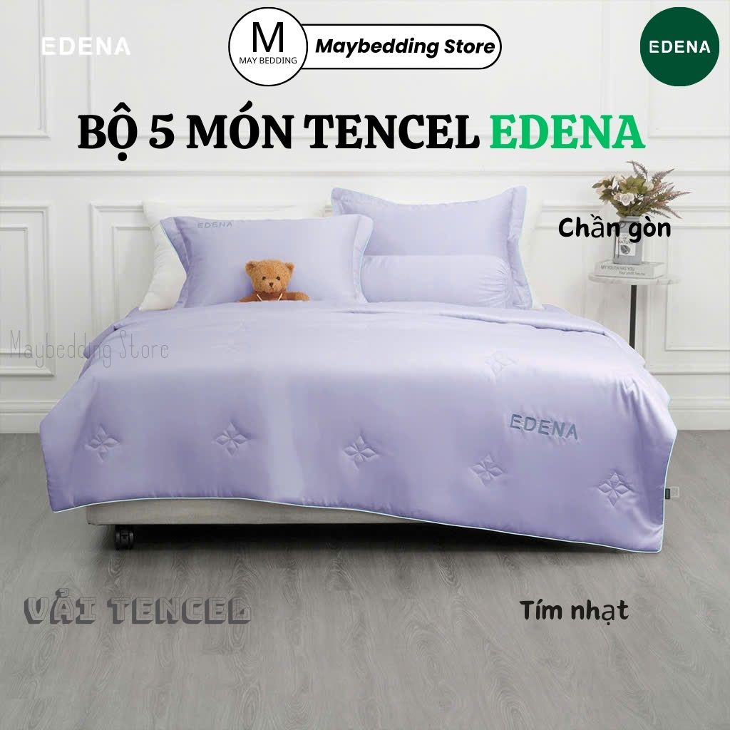 Bộ Chăn Ga Gối Edena Tencel 60s Everyday, Mềm Mát, Hàng Chính Hãng