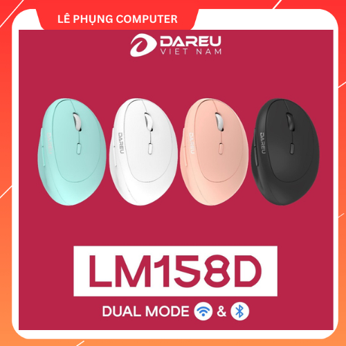 Chuột công thái học Dareu LM158D |Kết nối không dây Dual mode Bluetooth | Wireless 2.4gHz | Bảo hành