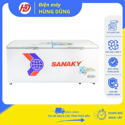 [ SHIP HOẢ TỐC HÀ NỘI ] Tủ đông 1 ngăn 2 cánh Inverter Sanaky VH-8699HY3 760 lít- Chính hãng BH-24 t