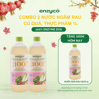   MUA 2 TẶNG 1  Combo 2 Nước Rửa Rau Củ Quả Thực Phẩm Sinh Học Enzyco 1L- 100% Enzyme Dứa Rửa Rau Quả Cho Bé 