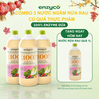   MUA 3 TẶNG  1  Combo 3 Nước Rửa Rau Củ Quả Thực Phẩm Sinh Học Enzyco 1L - 100% Enzyme Dứa 