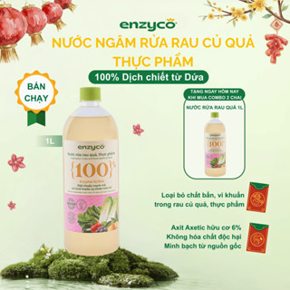   MUA 2TẶNG1  Nước Ngâm Rửa Rau Củ Quả,Thực Phẩm Sinh Học Enzyco 1L-100% Enzyme Dứa,Rửa Rau Ăn Dặm,Diệt Khuẩn,Axit Hữu Cơ 