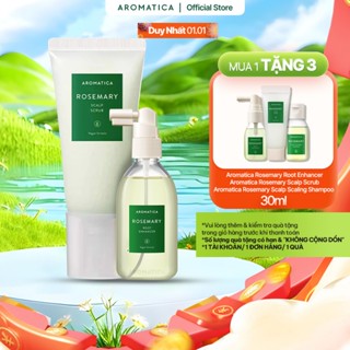   COMBO  Tẩy Tế Bào Chết 165g + Xịt Dưỡng Chân Tóc 100ml Hỗ Trợ Ngăn Rụng Tóc Aromatica Rosemary 