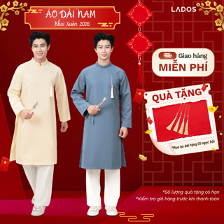   KHÔNG KÈM QUẦN  Áo dài nam cách tân LADOS-9194 dáng suông thiết kế vải bố xước form chuẩn 