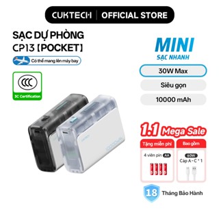  【Ưu Đãi Khai Trương CUKTECH Pin Dự Phòng Mini 10000mAh Sạc Nhanh 30W – Hỗ Trợ iP16 15 14 