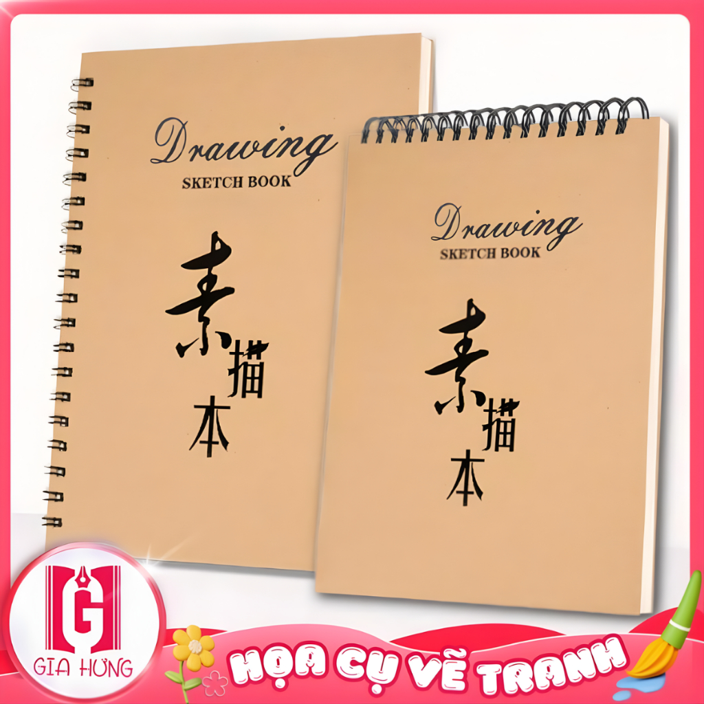 Sổ Tay Vẽ Chì Phác Thảo Drawing Sketchbook A4 Gáy Lò Xo Dùng Cho Mỹ Thuật Phác Họa