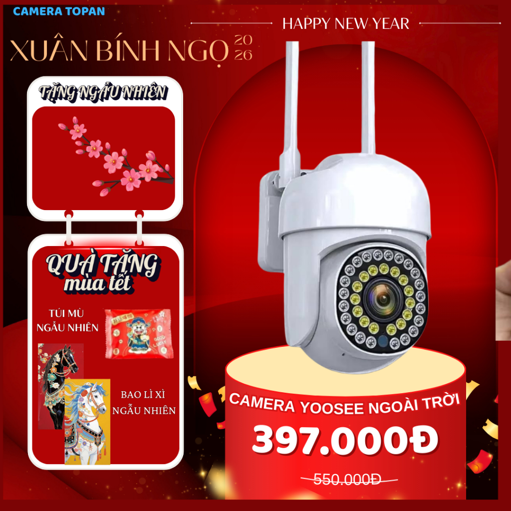 (Tặng dây phích cắm) Camera IP YooSee thông minh thế hệ mới - Siêu nét xoay 360 - PTZ mini M36