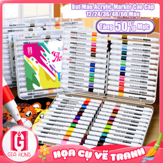  Hộp Bút Màu Vẽ 120 Màu Acrylic Marker Gia Hưng Màu Cao Cấp Không Lem Màu Sắc Tươi Sáng  Gia Hưng  