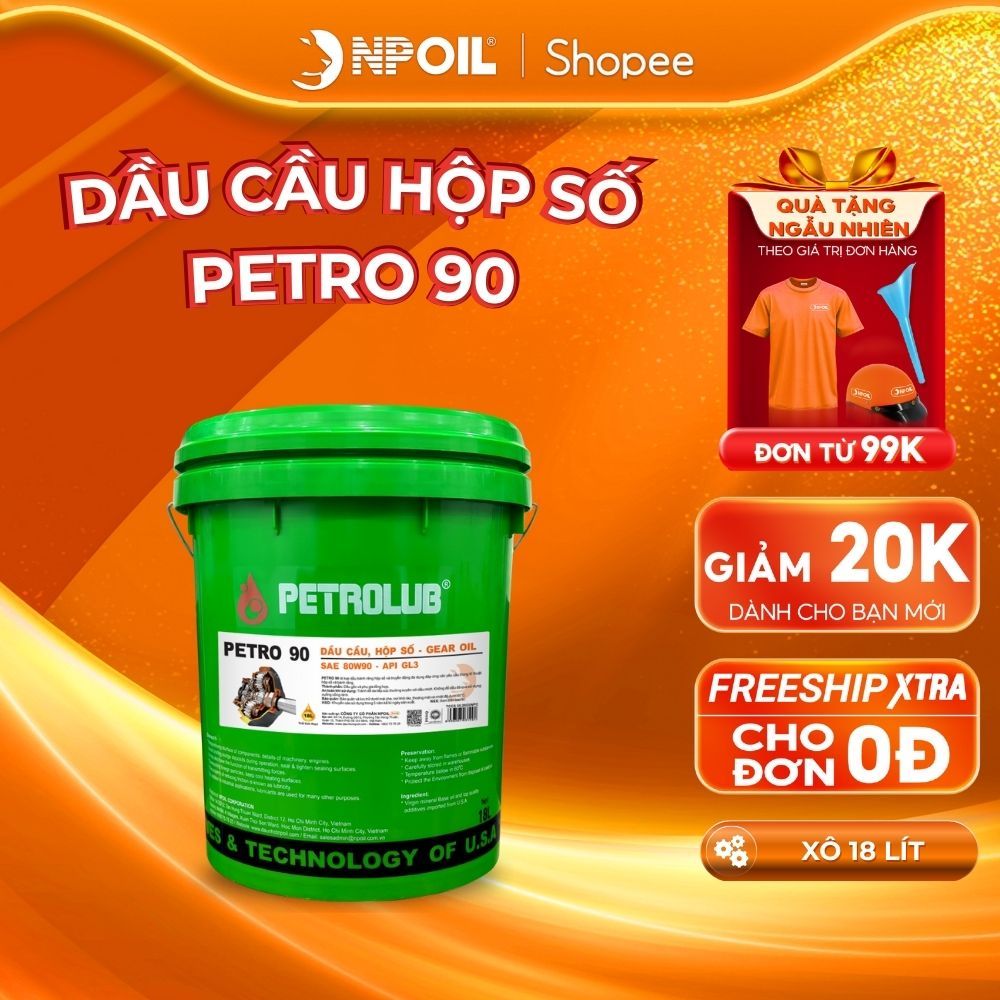Dầu cầu hộp số NPOIL PETRO 90/140 api gl3 xô 18 lít