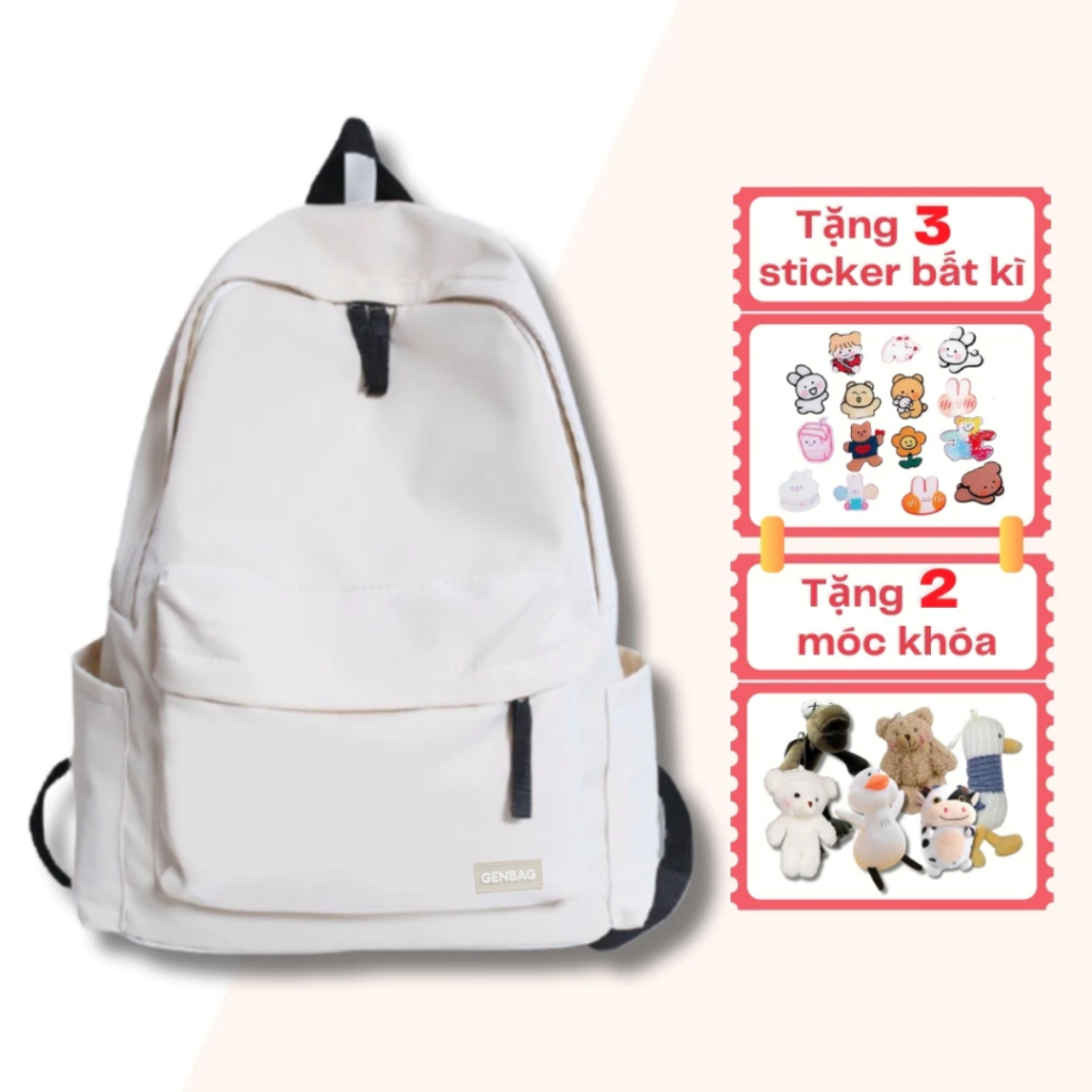 Cặp đi học nữ GENBAG balo ulzzang thời trang basic đi chơi phong cách Hàn Quốc giá rẻ BL02