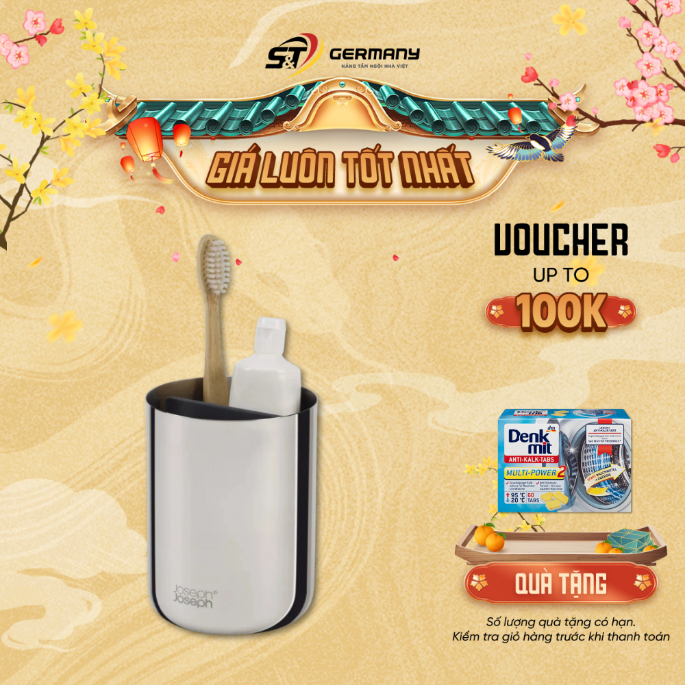 Cốc đựng bàn chải đánh răng Joseph Joseph EasyStore Luxe Large (Steel) 70580 Nội Địa Đức GermanySnT 