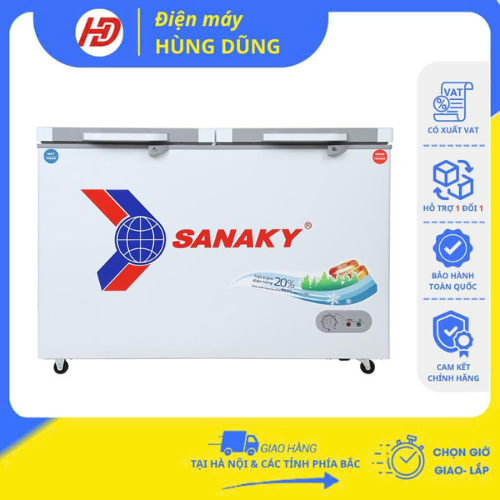 [ SHIP HOẢ TỐC HÀ NỘI ]Tủ đông 2 ngăn 2 cánh Sanaky Inverter VH-5699W3 400 lít- Chính hãng BH-24 thá