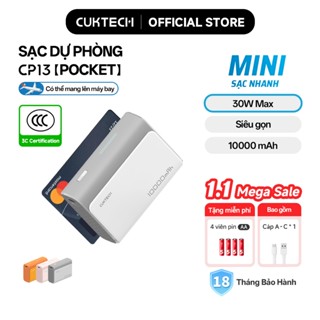  【Ưu Đãi Khai Trương CUKTECH Pin Dự Phòng Mini 10000mAh Sạc Nhanh 30W – Hỗ Trợ iP16 15 14 