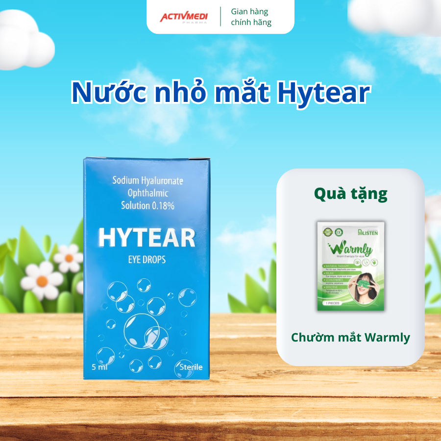 Nước nhỏ mắt Hytear giúp dưỡng mắt, chống khô mắt nhẹ dịu cho mắt