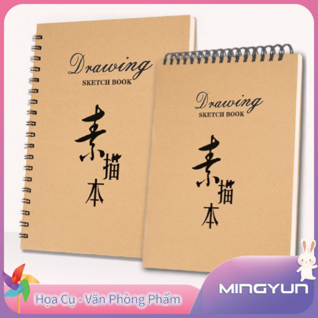 Sổ Tay Vẽ Chì Phác Thảo Drawing Sketchbook 16K/A4/8K Gáy Lò Xo Dùng Cho Mỹ Thuật Phác Họa