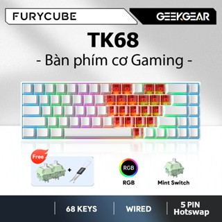  Bàn Phím Cơ Gaming Có Dây ZIFRIEND TK68 | 5PIN Hot Swap | RGB LED | Khắc Ký Tự Bên Hông | Switch Bạc Hà 