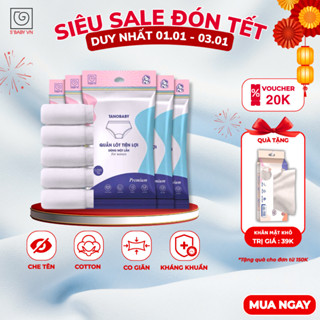  Combo 5 quần lót dùng 1 lần tiện lợi S'BABY chất liệu vải cotton cao cấp mềm mại co dãn mặc thoải mái  TC  