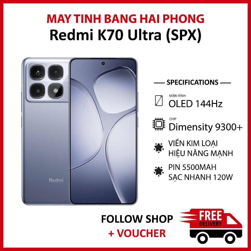 [Máy Cũ] Điện thoại Xiaomi Redmi K70 Ultra (SPX) RAM 12/256GB chip Dimenisty 9300+ màn OLED 1.5K 144
