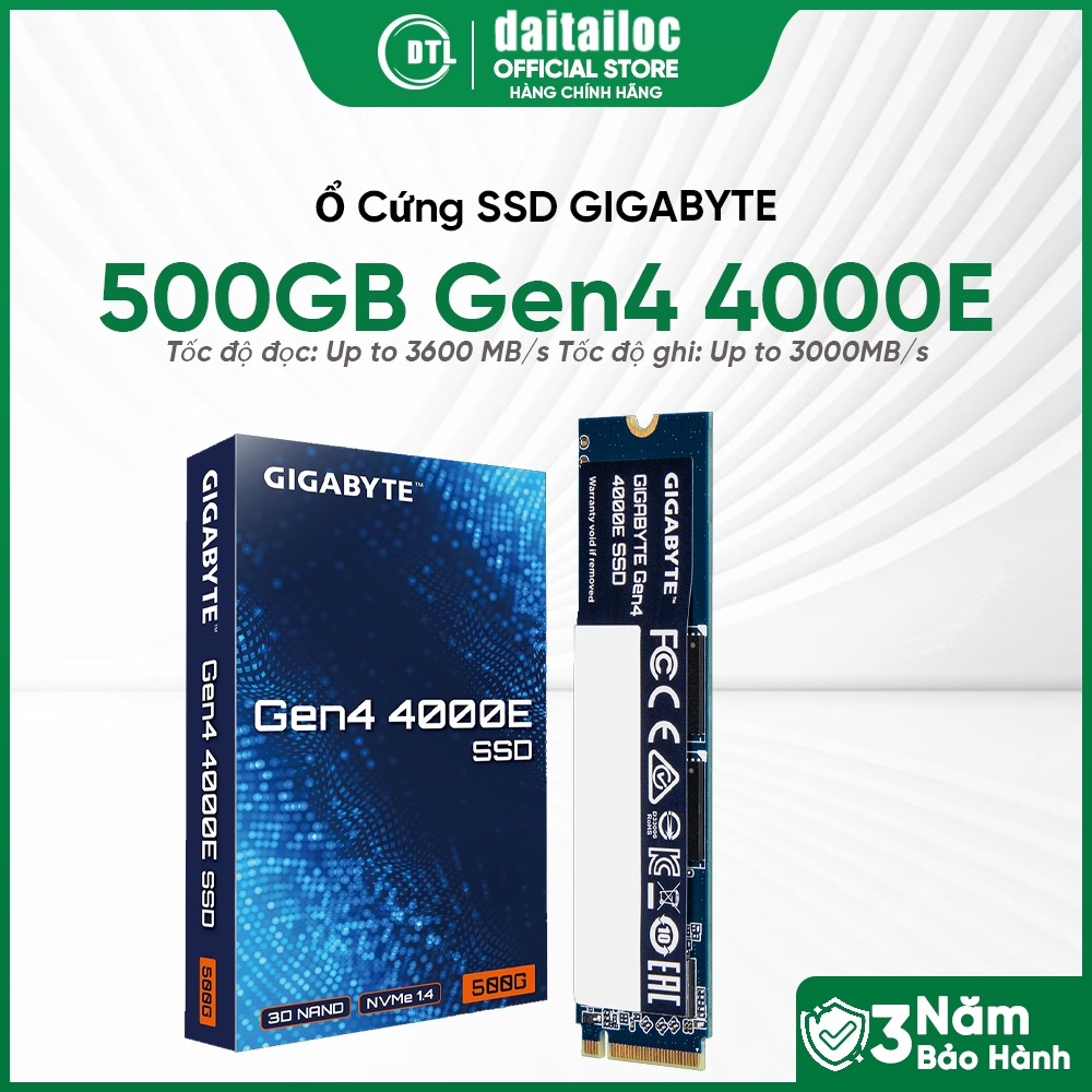 Ổ Cứng SSD GIGABYTE 4000E 500GB M2 2280 NVMe Gen4x4 | Chính Hãng | Bảo Hành 36 Tháng