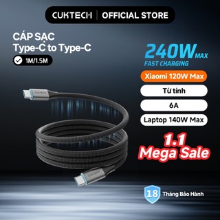  CUKTECH Cáp Sạc Nhanh 240W 6A C to C Hỗ Trợ Xiaomi 120W PD3.1 cho iP16 MacBook Samsung  1m 1.5m  