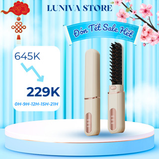  Máy Tạo Kiểu Tóc Mini Đa Năng Duỗi Uốn Thẳng Uốn Cụp Sạc Type-C 3 Chế Độ Nhiệt Bảo Vệ Tóc Lược Điện  