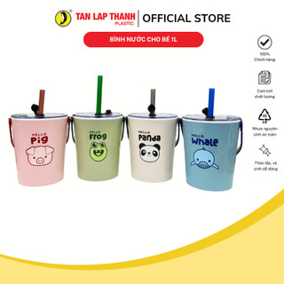  Bình đá giữ nhiệt X.O 2 lớp kèm ống hút Tân Lập Thành 1L  ly nhựa PP nguyên sinh an toàn màu pastel 
