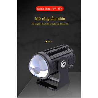 Đèn trợ sáng xe máy MAOKE đèn pha mini hai chế độ vỏ nhôm bền chắc chiếu sáng mạnh tiện dụng