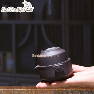 Bộ ấm chén Độc ẩm gốm sứ tráng men màu đá