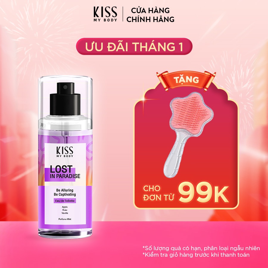 Xịt Thơm Toàn Thân Hương Nước Hoa KISS MY BODY Perfume Mist - Hương Lost In Paradise 88ml