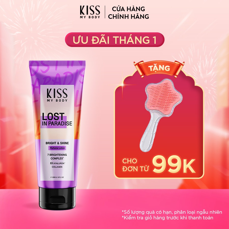 Sữa Dưỡng Trắng Da Toàn Thân Hương Nước Hoa KISS MY BODY Bright & Shine - Hương Lost In Paradise 226