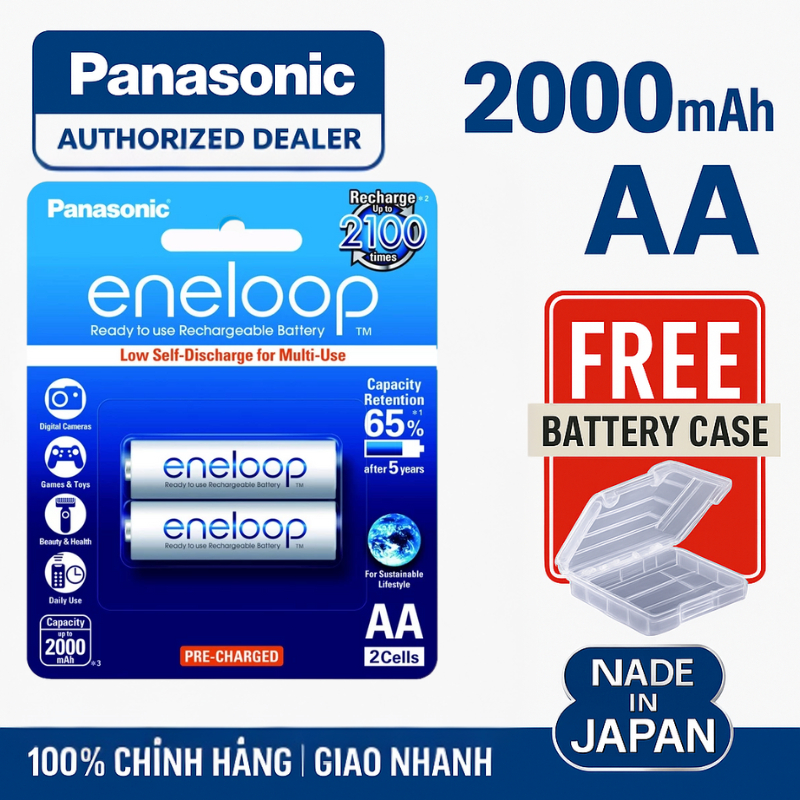 [Vi 2/4 ]Panasonic Eneloop Pro Pin Sạc 1.2V AA/AAA & Eneloop Ni-MH AA/AAA Bộ Sạc BQ-CC Hàng Chính Hã