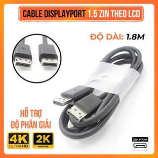 Cáp DisplayPort Sang DisplayPort 1.8m – Hỗ Trợ 4K 60Hz 144Hz – Dùng Cho PC, Laptop, Màn Hình Gaming